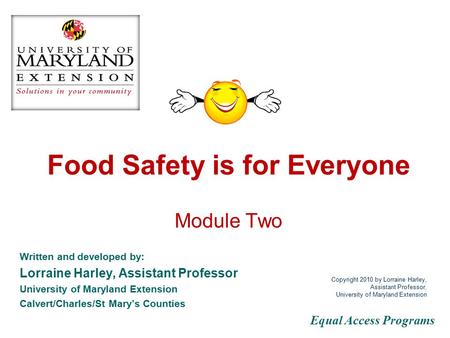 Food Safety is for Everyone Module Two