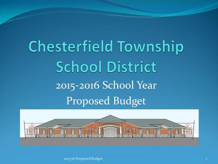 2015-2016 School Year Proposed Budget 2015/16 Proposed Budget1.
