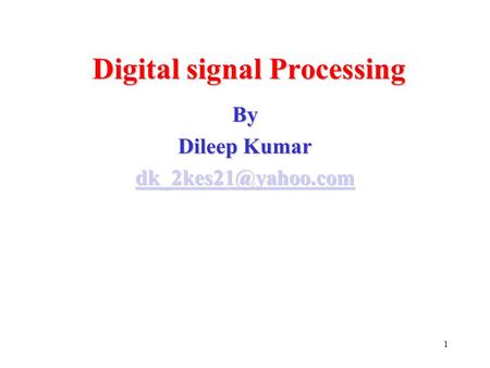 Digital signal Processing