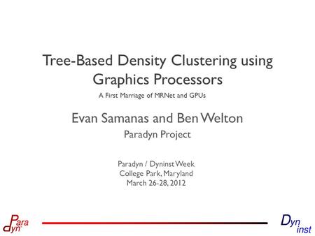 Tree-Based Density Clustering using Graphics Processors