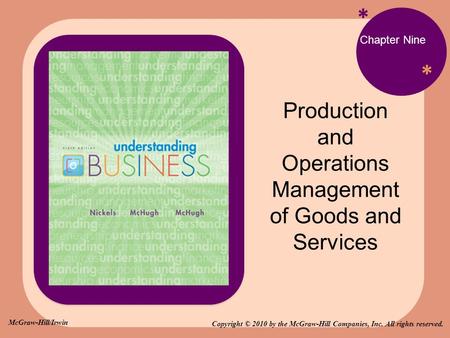 Production and Operations Management of Goods and Services