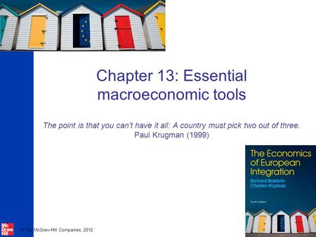 © The McGraw-Hill Companies, 2012 Chapter 13: Essential macroeconomic tools The point is that you can’t have it all: A country must pick two out of three.