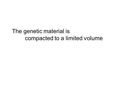 The genetic material is 					compacted to a limited volume