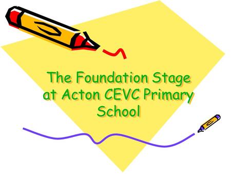 The Foundation Stage at Acton CEVC Primary School
