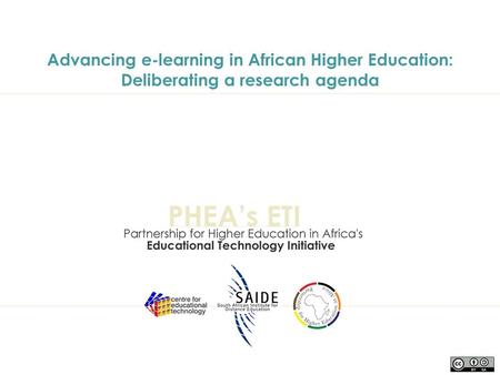 Advancing e-learning in African Higher Education: Deliberating a research agenda.