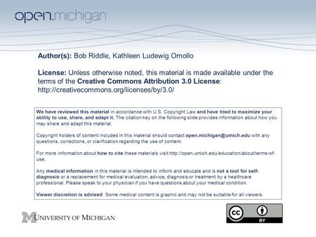 Author(s): Bob Riddle, Kathleen Ludewig Omollo License: Unless otherwise noted, this material is made available under the terms of the Creative Commons.