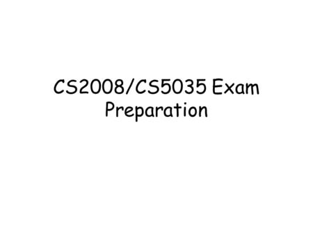 CS2008/CS5035 Exam Preparation. Dept. of Computing Science, University of Aberdeen2 Organization of Lecture Notes Group 1 - SQL –L1 – Introduction –L2.