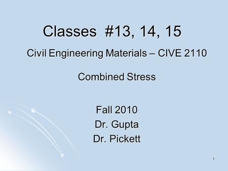 Civil Engineering Materials – CIVE 2110