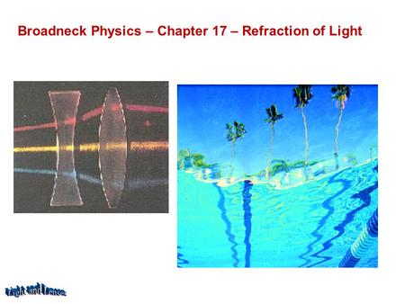 Broadneck Physics – Chapter 17 – Refraction of Light