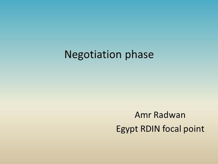 Amr Radwan Egypt RDIN focal point