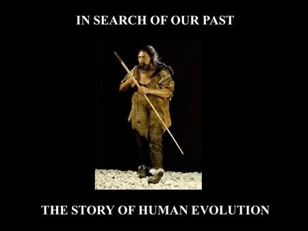 IN SEARCH OF OUR PAST THE STORY OF HUMAN EVOLUTION.