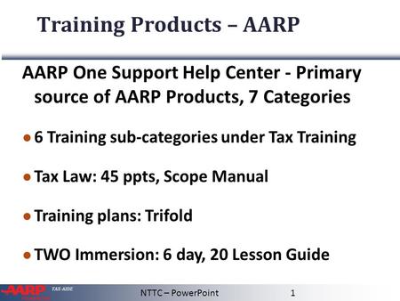 Training Products – AARP