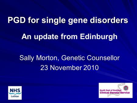 PGD for single gene disorders