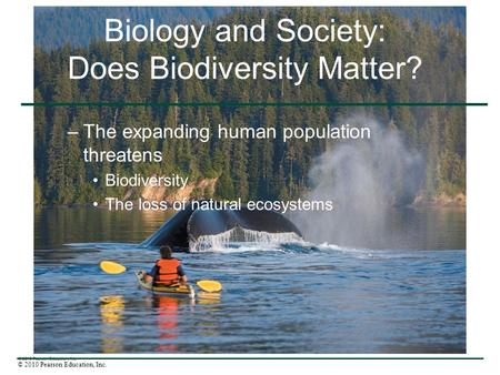 Biology and Society: Does Biodiversity Matter?