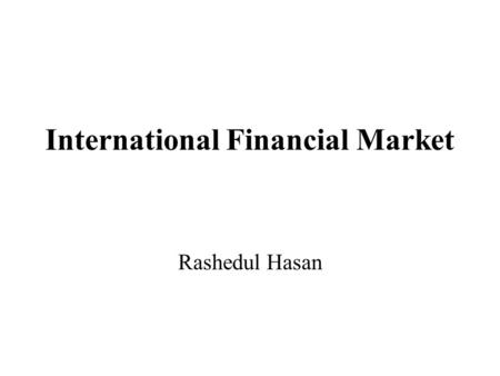 International Financial Market