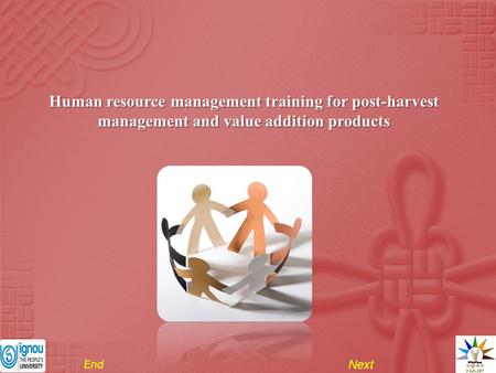 Human resource management training for post-harvest management and value addition products Next End.