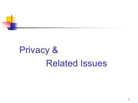 1 Privacy & Related Issues. 2 The 4 Privacy Torts 1.Appropriation 2.Intrusion 3.Disclosure of private facts 4.False light.