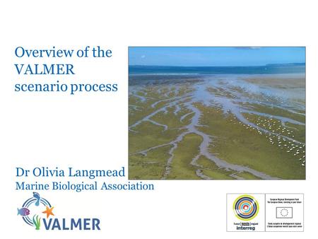 Overview of the VALMER scenario process Dr Olivia Langmead Marine Biological Association.