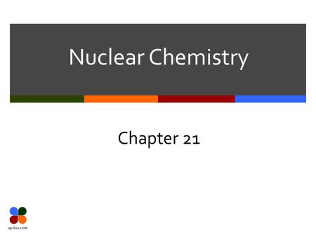 Nuclear Chemistry Chapter 21. Slide 2 of 24 Review Chapter 3  Z = Atomic Number  Atomic Number is the number of _______.  Mass Number  Number of _______.