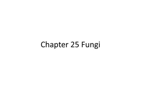 Chapter 25 Fungi. Fig. 31-1 Fig. 31-2 Reproductive structure Spore-producing structures Hyphae Mycelium 20 µm.