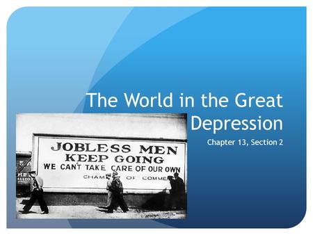 The World in the Great Depression