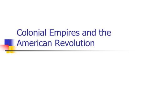 Colonial Empires and the American Revolution. Colonial Empires in Latin America After the Spanish and Portuguese colonized the Americas, a new civilization.