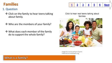 Click to hear real teens talking about families