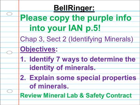 Please copy the purple info into your IAN p.5!