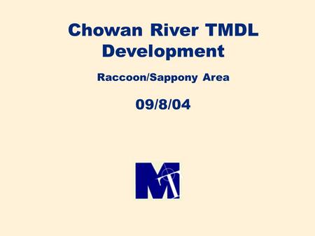 Chowan River TMDL Development Raccoon/Sappony Area 09/8/04.