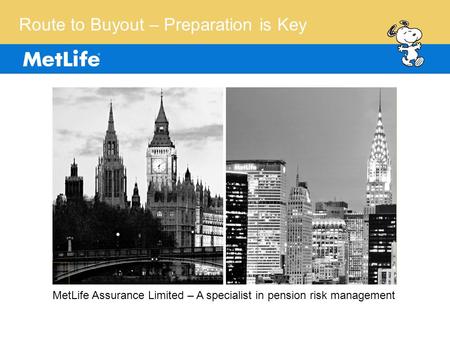 Route to Buyout – Preparation is Key MetLife Assurance Limited – A specialist in pension risk management.