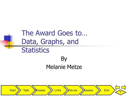 StartTaskProcessLinksAdviceAssessEnd T The Award Goes to… Data, Graphs, and Statistics By Melanie Metze.