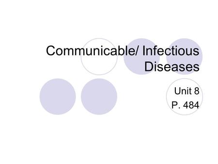 Communicable/ Infectious Diseases