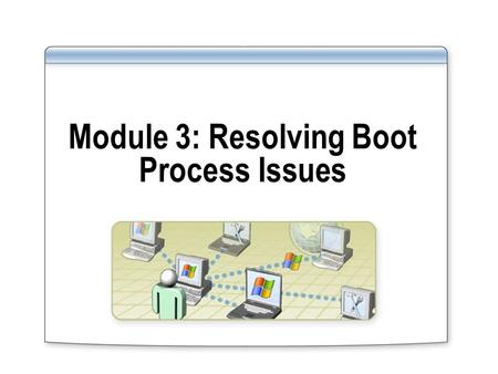 Module 3: Resolving Boot Process Issues. Overview Understanding the Boot Process Using Advanced Boot Options Using the Boot.ini file to Change Startup.