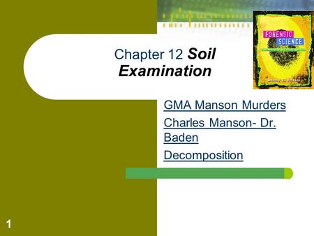 Chapter 12 Soil Examination