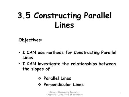 3.5 Constructing Parallel Lines