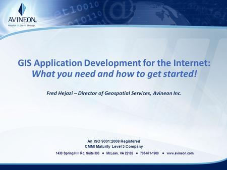 GIS Application Development for the Internet:
