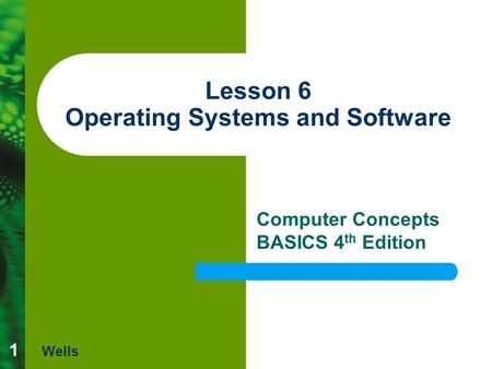 Lesson 6 Operating Systems and Software
