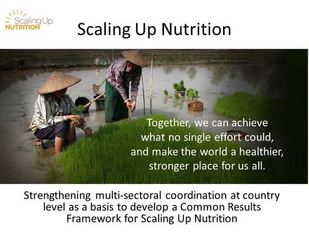 Scaling Up Nutrition Together, we can achieve