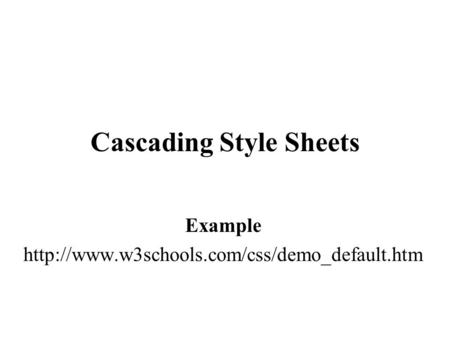 Cascading Style Sheets Example