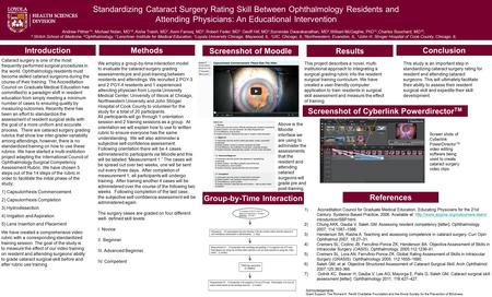 Standardizing Cataract Surgery Rating Skill Between Ophthalmology Residents and Attending Physicians: An Educational Intervention Introduction References.