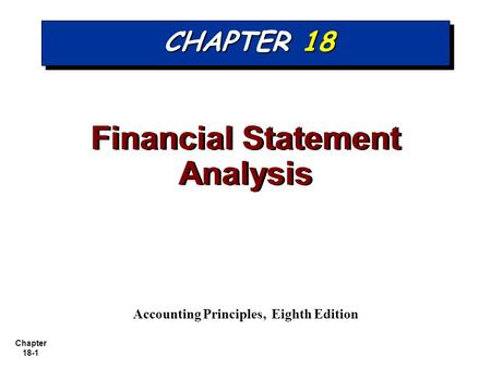 Financial Statement Analysis Accounting Principles, Eighth Edition