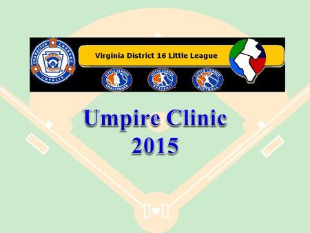 Legend Umpire Base Runner Batter Runner Batted Ball Thrown Ball Fielder Little League Baseball ®, Incorporated U1.