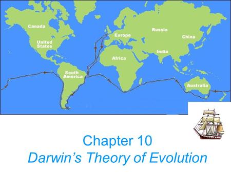 Chapter 10 Darwin’s Theory of Evolution I. Charles Darwin A. 1809 – 1882 B. Came from a family of doctors C. Realized he did NOT like blood or surgery.