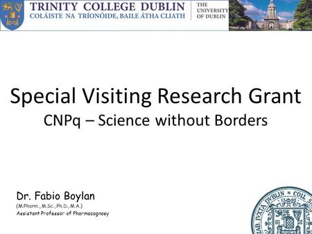 Special Visiting Research Grant CNPq – Science without Borders