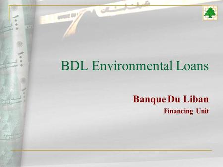 BDL Environmental Loans