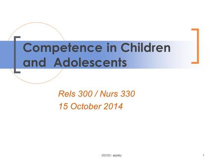 Competence in Children and Adolescents