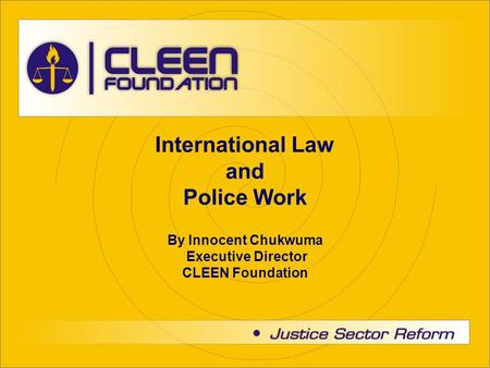 International Law and Police Work