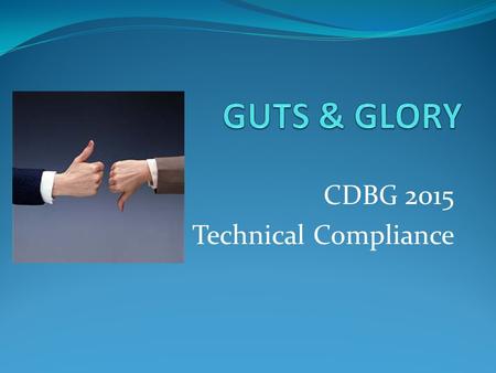 CDBG 2015 Technical Compliance. Sections 4.4 – 4.7 Handbook & Application 4.4 – 4.6: Projects 4.7: Residential Rehab Programs.