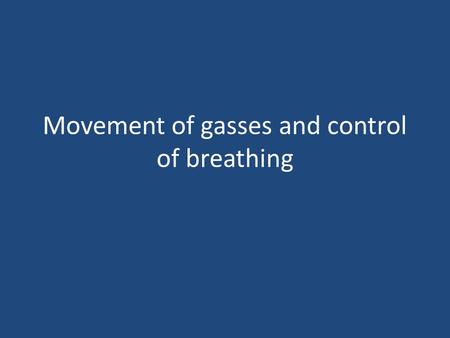 Movement of gasses and control of breathing. Overview of content How and where gas is exchanged – External Respiration – Gas transport – Internal Respiration.