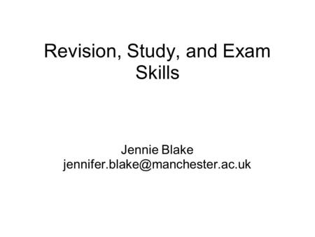 Revision, Study, and Exam Skills